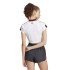Camiseta adidas Mulher Tiro Cut 3 Band Cropped Branco/Preto