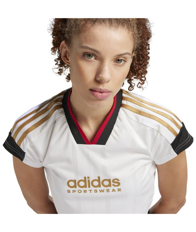 Camiseta adidas Mulher Tiro Cut 3 Band Cropped...