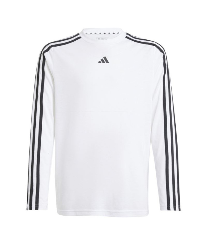 Camiseta adidas Infantil Manga comprida com logótipo Train Essentials Branco/Preto