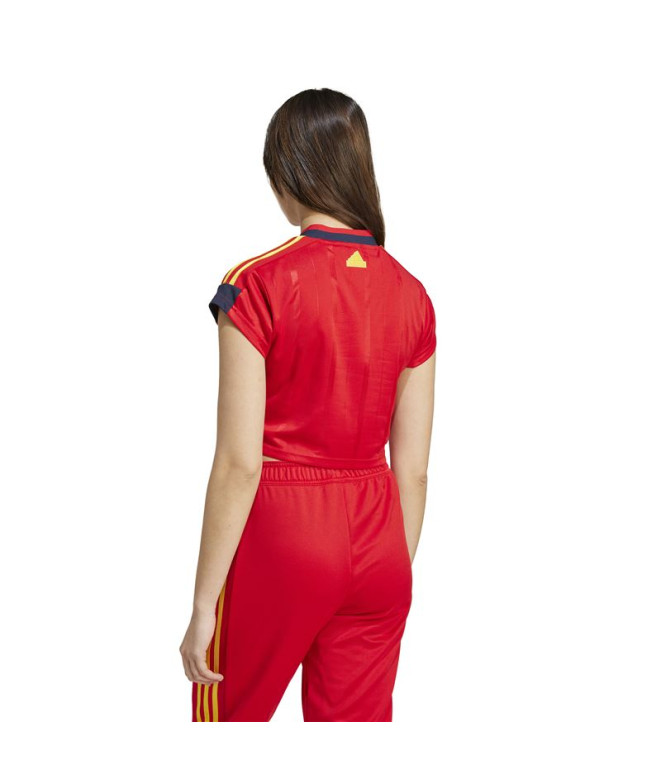 T-shirt adidas Femme Tiro Cut 3 Band Cropped Red
