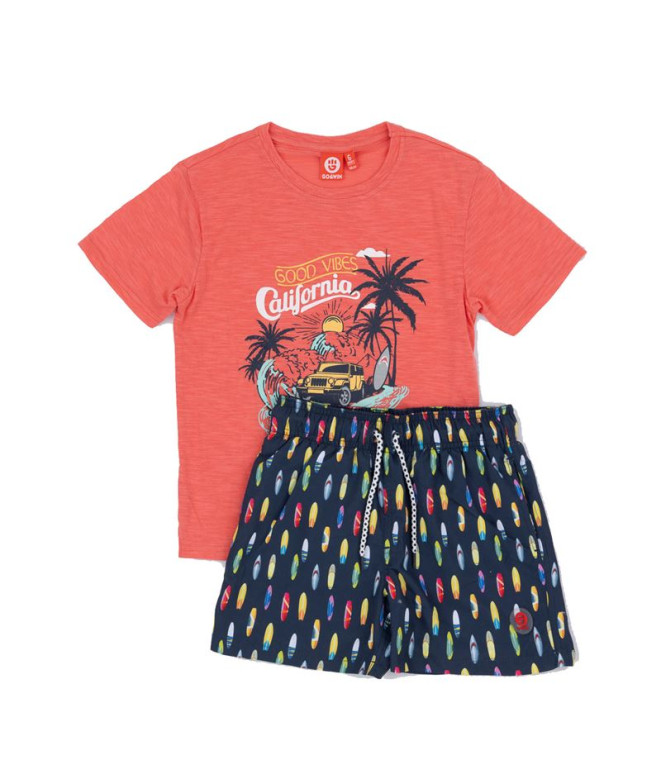 Conjunto Go & Win Menino Banho Yton Coral/Azul