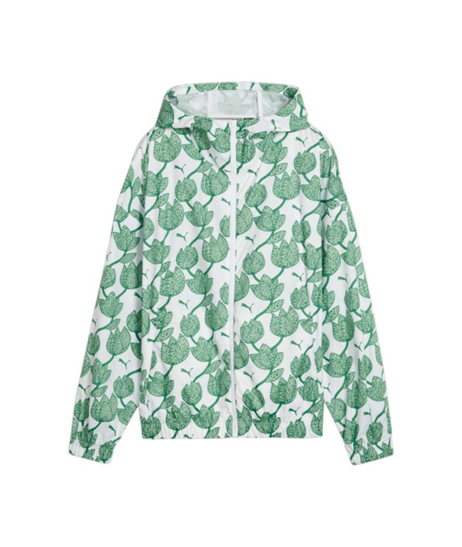 Cortavientos Puma BLOSSOM AOP Verde Mujer