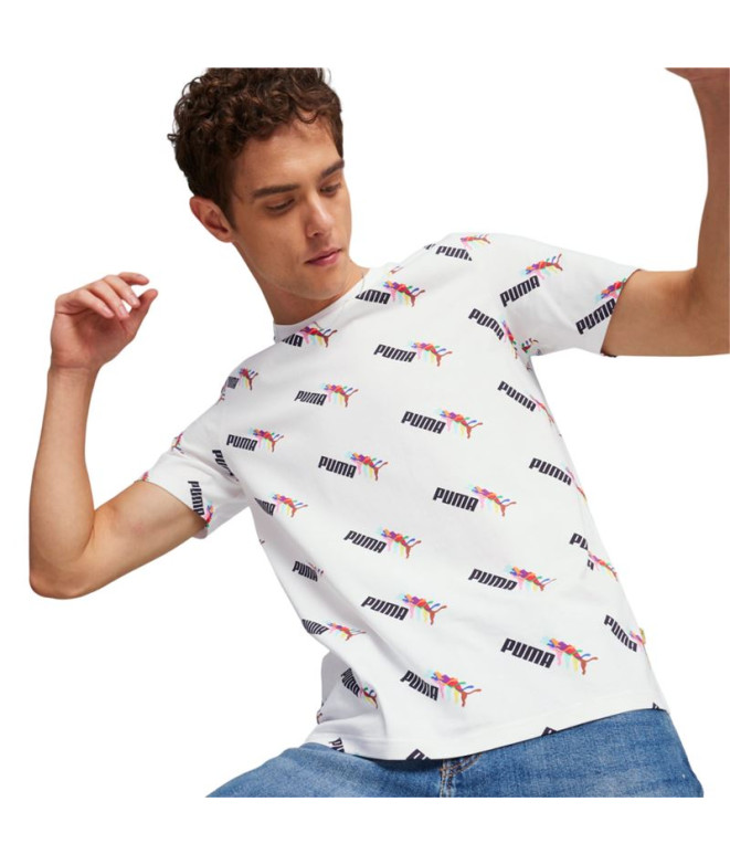 T-shirt Puma Essentials+ LOVE NS AOP Blanc Homme