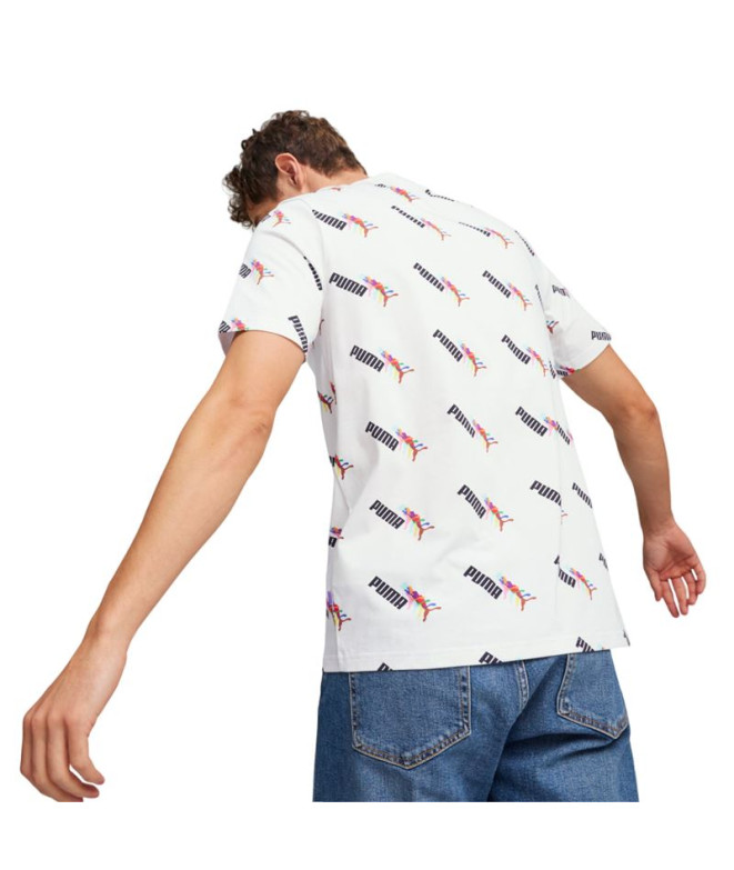 T-shirt Puma Essentials+ LOVE NS AOP Blanc Homme