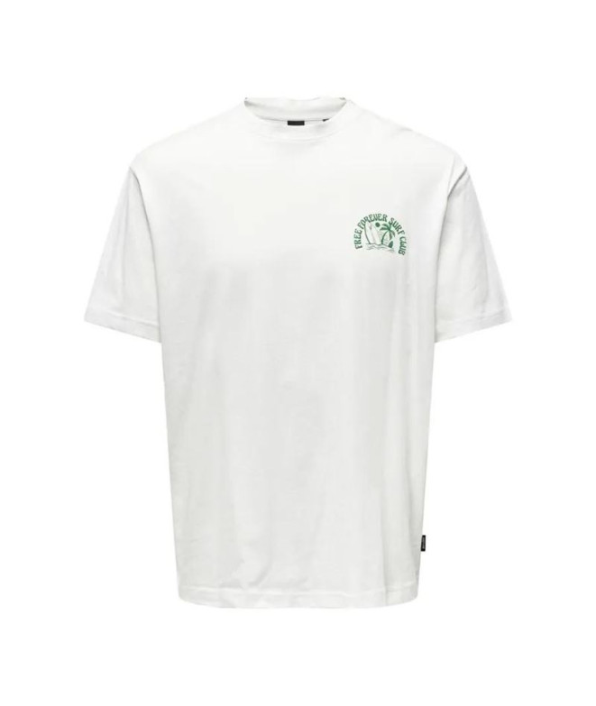 Camiseta Homem Only & Sons Onskylan Rlx Icon Cloud Dancer Branco