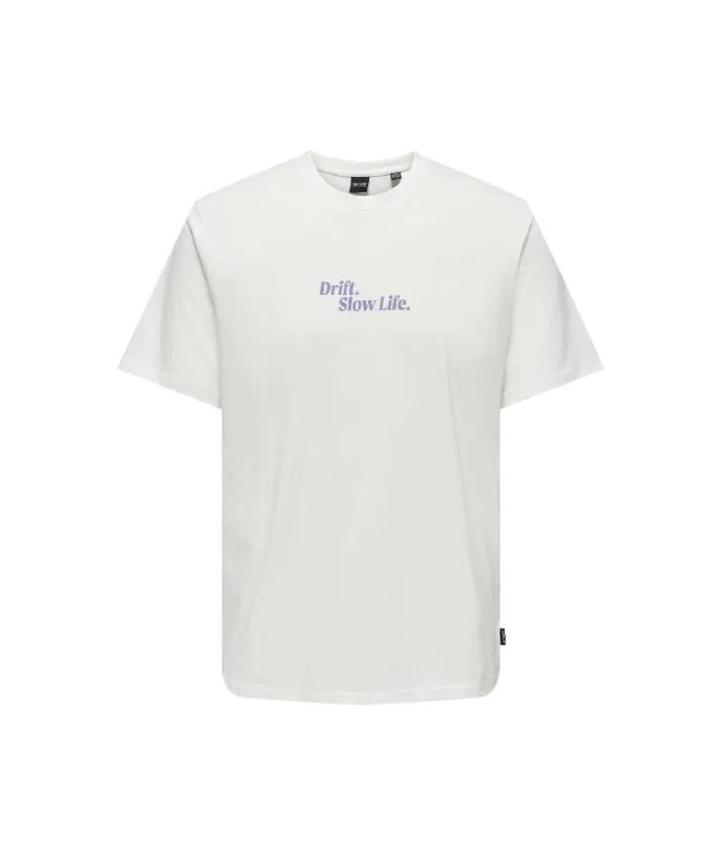 Camiseta Homem Only & Sons Onskye Reg Photo Drift Branco