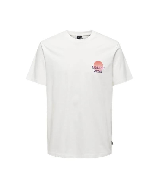 T-shirt Homme Only & Sons Onskye Reg Photo Locals White