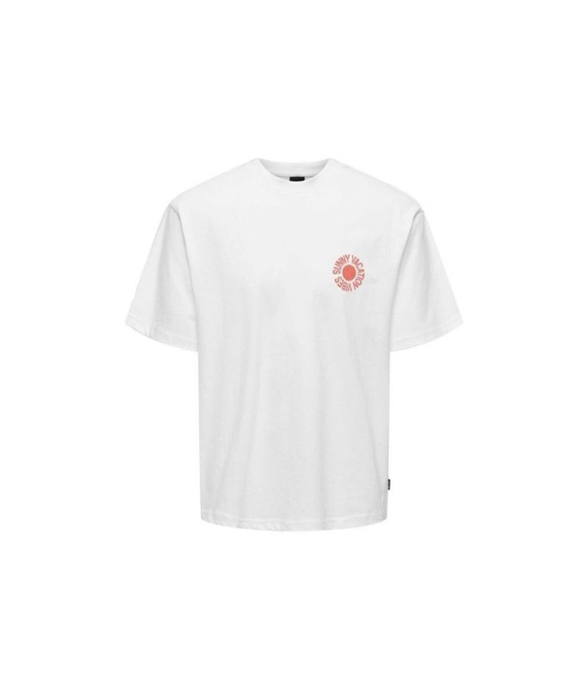 Camiseta Homem Only & Sons Kasen Rlx Bright White Branco