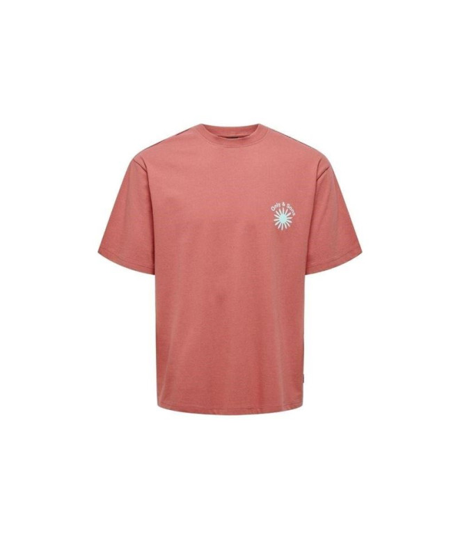 Camiseta Only & Sons Onskasen Rlx Dusty Cedar Homem