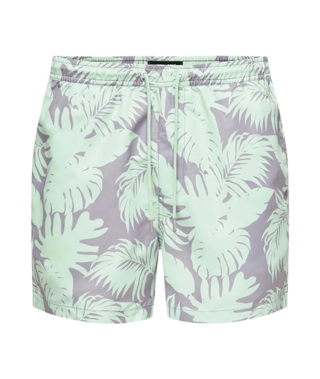 Bañador Only & Sons Onsted Life Flower 2 Hedge Green Hombre Verde