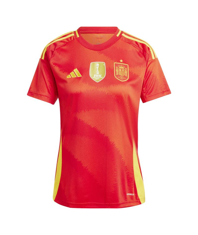 Camiseta de Futebol adidas Espanha 1ª Equipação Mulher Vermelho