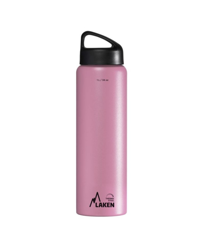 Garrafa Laken aço inoxidável térmico 18/8 1L cor-de-rosa