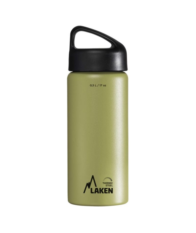 Garrafa Laken aço inoxidável térmico 18/8 0,50L Cáqui