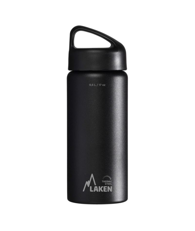 Garrafa Laken aço inoxidável térmico 18/8 0,50L Preto