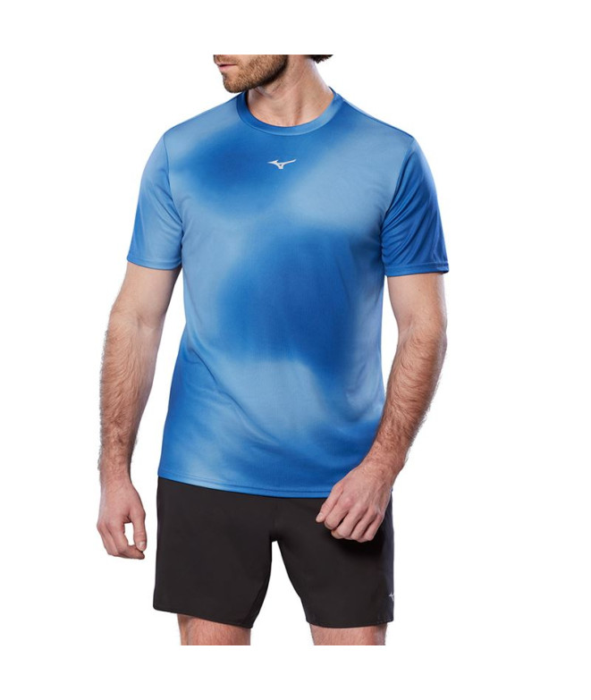 T-shirt Running Mizuno Homme par Core Graphic Blue