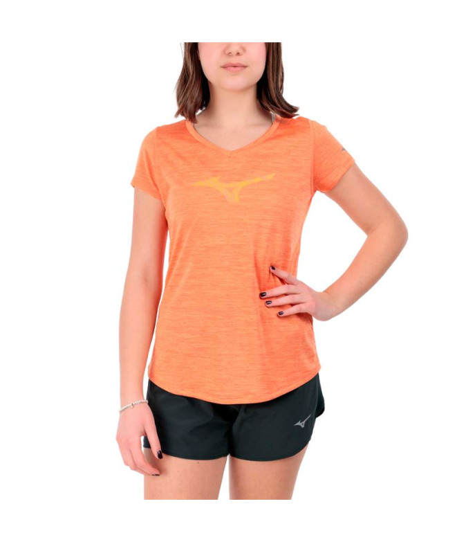 T-shirt Running Mizuno Femme De Impulse Core Rb Orange