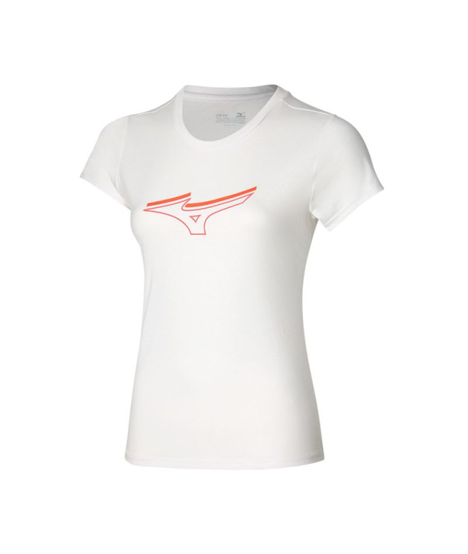 Camiseta Running Mizuno Mulher Do Atletismo Rb White