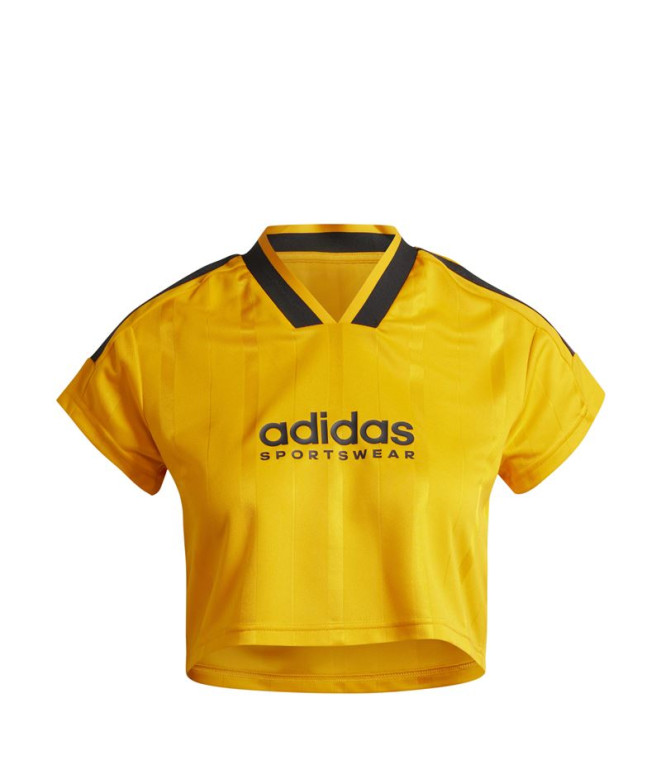 Camiseta adidas Tiro Cut 3 Bandas Cropped Mujer Naranja