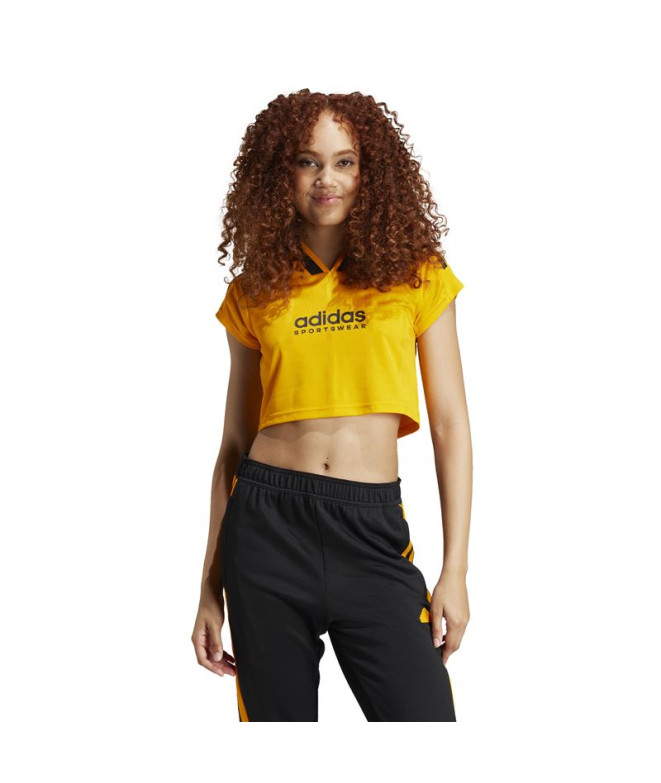 Camiseta adidas Mulher Tiro Cut 3 Band Cropped...