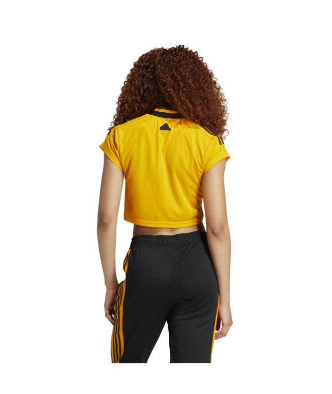 Camiseta adidas Mulher Tiro Cut 3 Band Cropped...