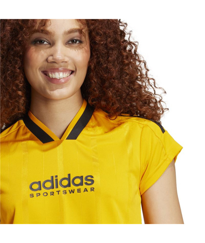 Camiseta adidas Mulher Tiro Cut 3 Band Cropped...