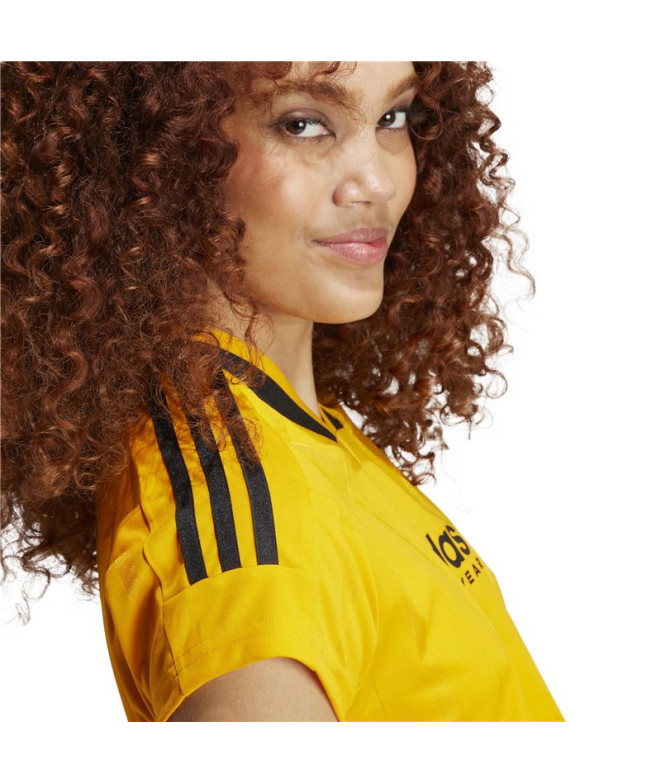 Camiseta adidas Mulher Tiro Cut 3 Band Cropped...