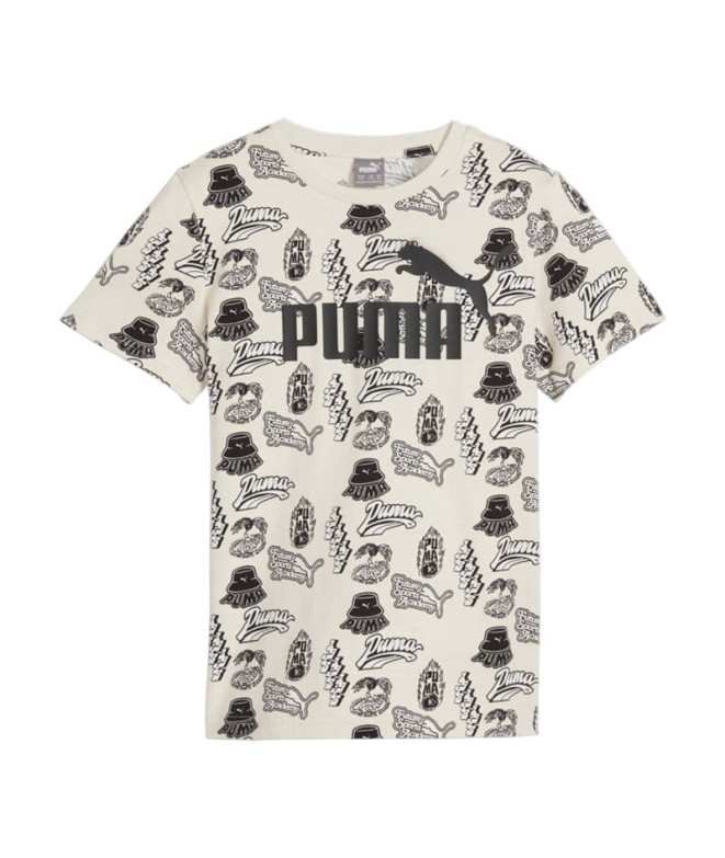 Camiseta Puma ESS+ MID 90s AOP Blanco Infantil