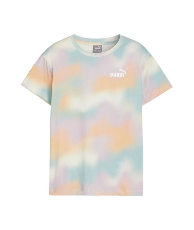 Camiseta Puma ESS+ SUMMER DAZE AOP Naranja Blanco Infantil