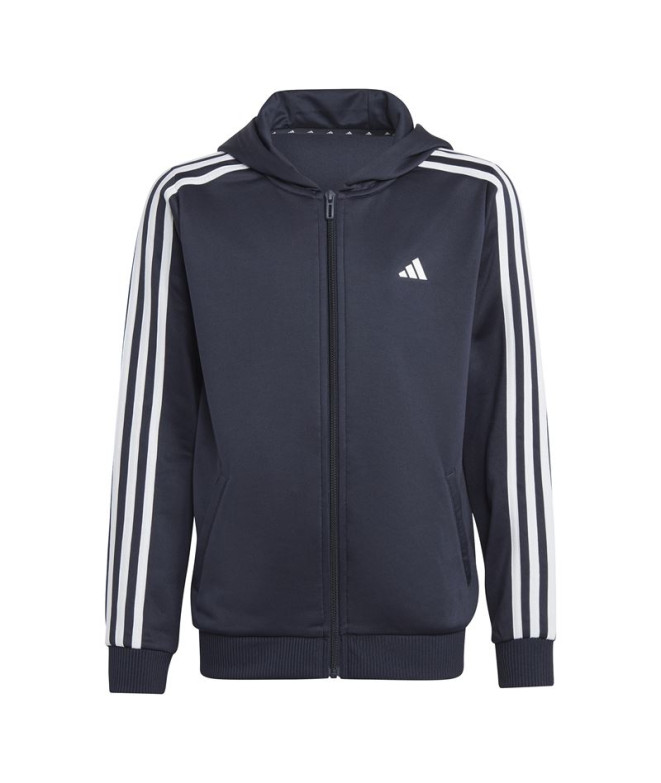 Casaco adidas Menino Train Essentials Aeroready 3 Band Full Zip Azul