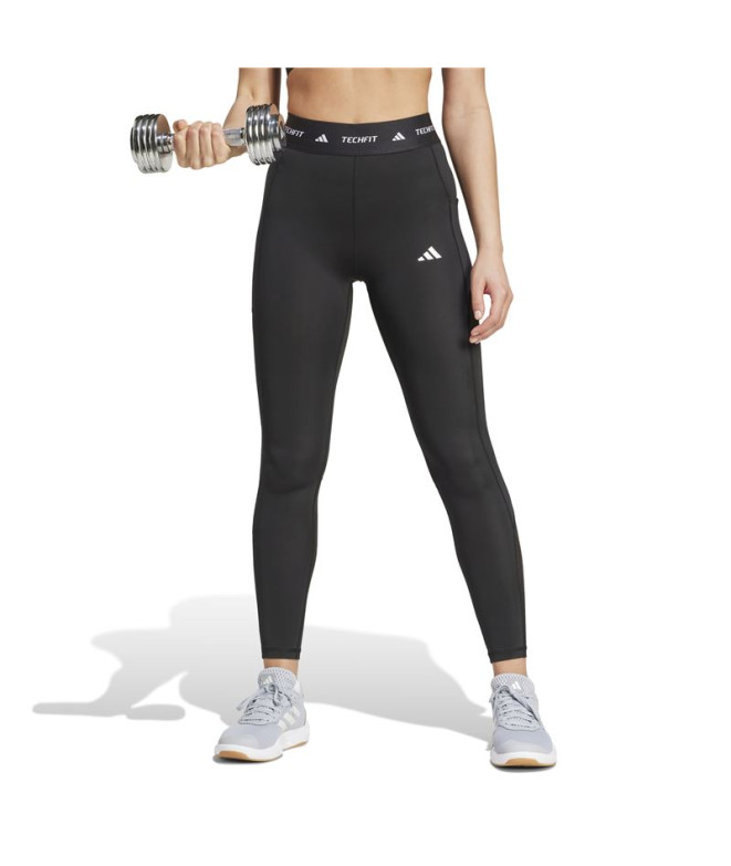 Malhas Fitness adidas Mulher de Techfit Stash Pocket Full Length Preto