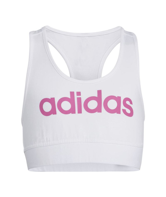 T-shirt adidas Haut Fille Essentials Logo linéaire en coton blanc