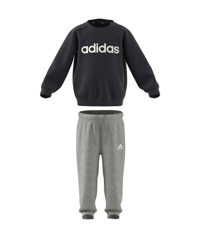 Conjunto adidas Essentials Lineage French Terry Infantil Azul