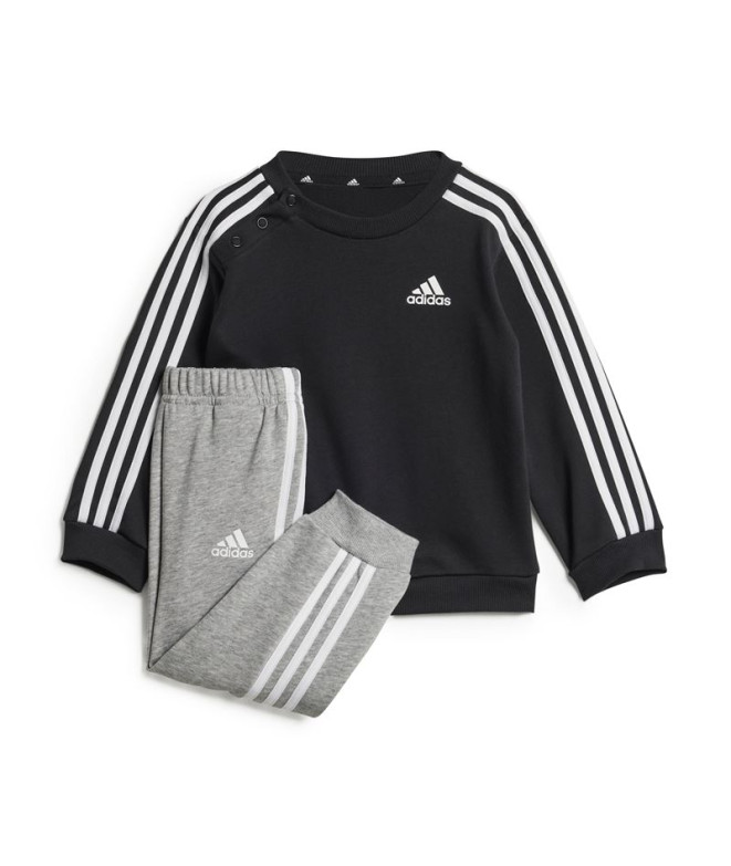 Conjunto adidas Essentials 3 Bandas Infantil Negro/Blanco