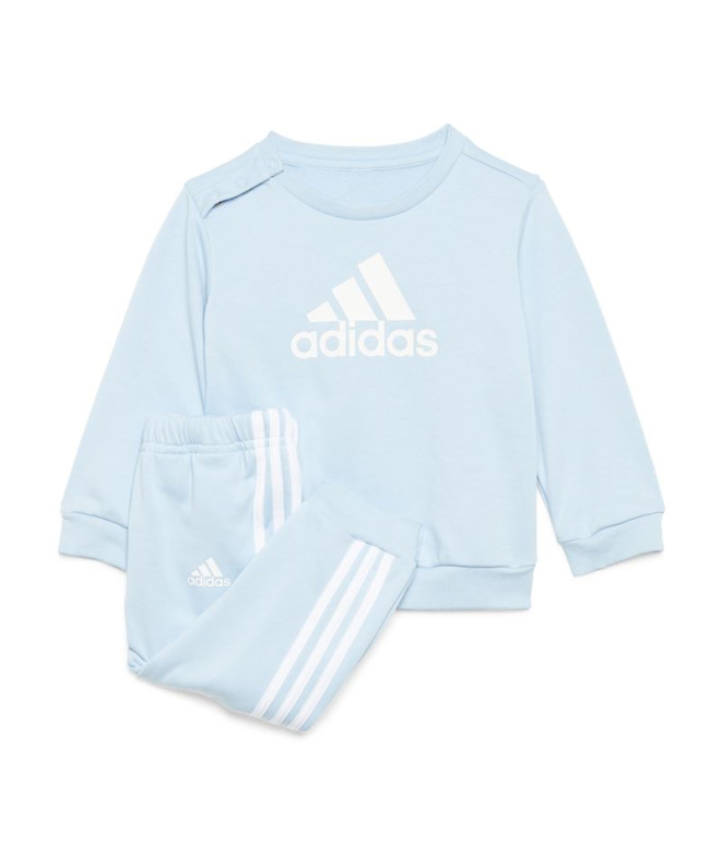 Conjunto adidas Bos Logo Jogger French Terry Infantil Azul/Blanco