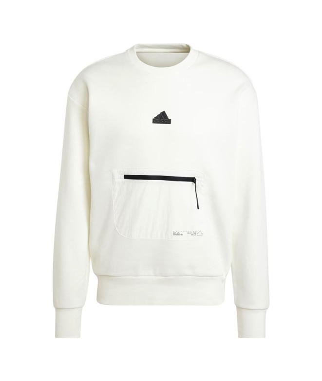Sudadera adidas City Es e Fleece Hombre Blanco