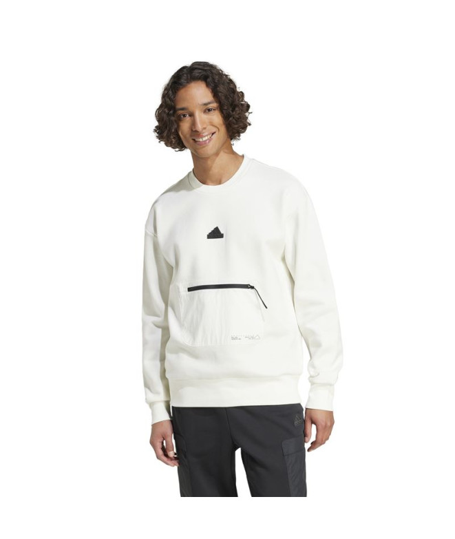 Sweat adidas Homme Polaire City Es e Blanc