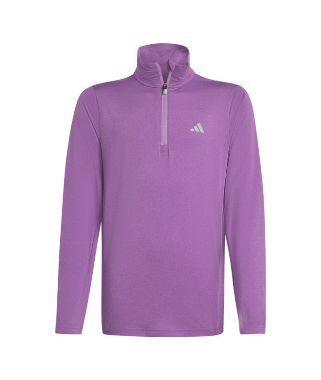 Camiseta de Fitness adidas Training Aeroready 1/2 Zip Longsleeve Infantil Morado