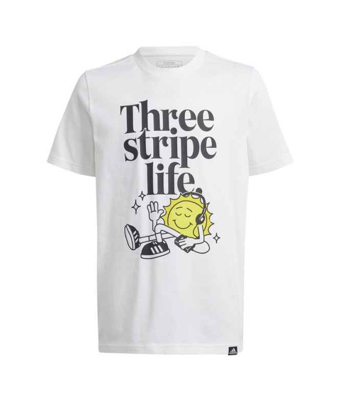 Camiseta adidas Infantil Gráfico de mesa Positivity Branco