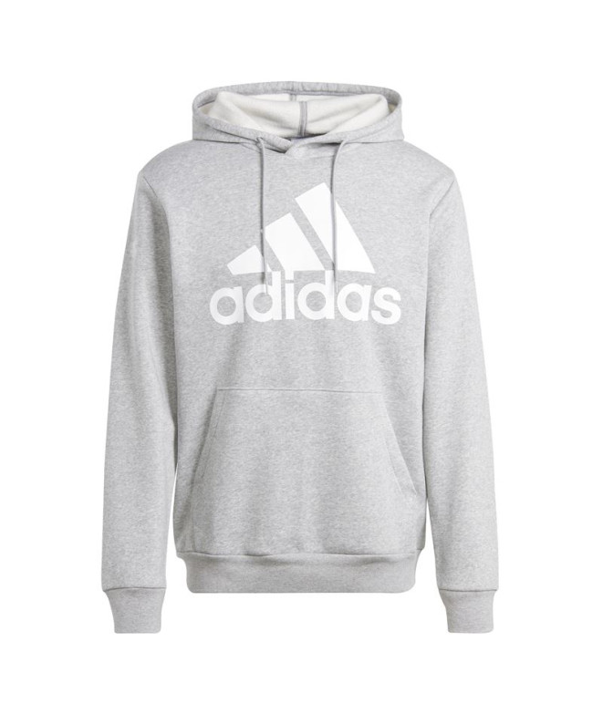 Moletom adidas Homem Casaco com capuz com logótipo grande Essentials Fleece Cinzento