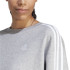 Sudadera adidas Essentials 3-Stripes Oversized Fleece Mujer Gris