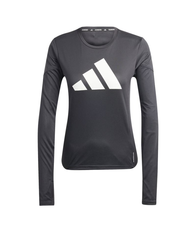 Camiseta Running adidas Mulher por Run It Ls Black