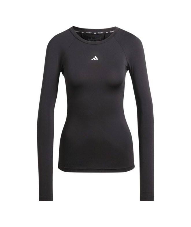 Camiseta de Fitness adidas Techfit Longsleeve Training Top Mujer Negro