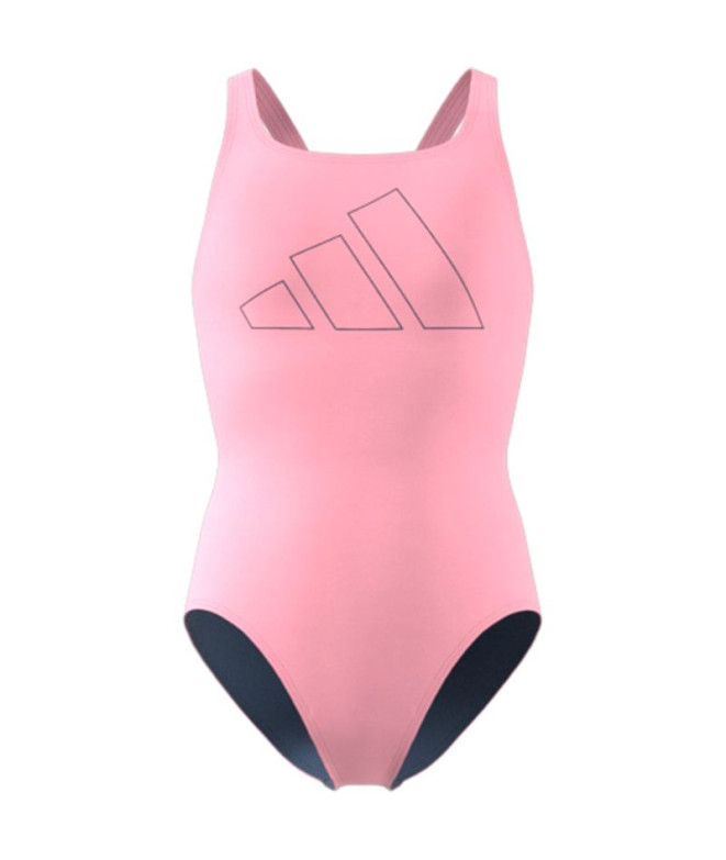 Bañador de Natación adidas Performance Big Bars Swimsuit Niña Rosa