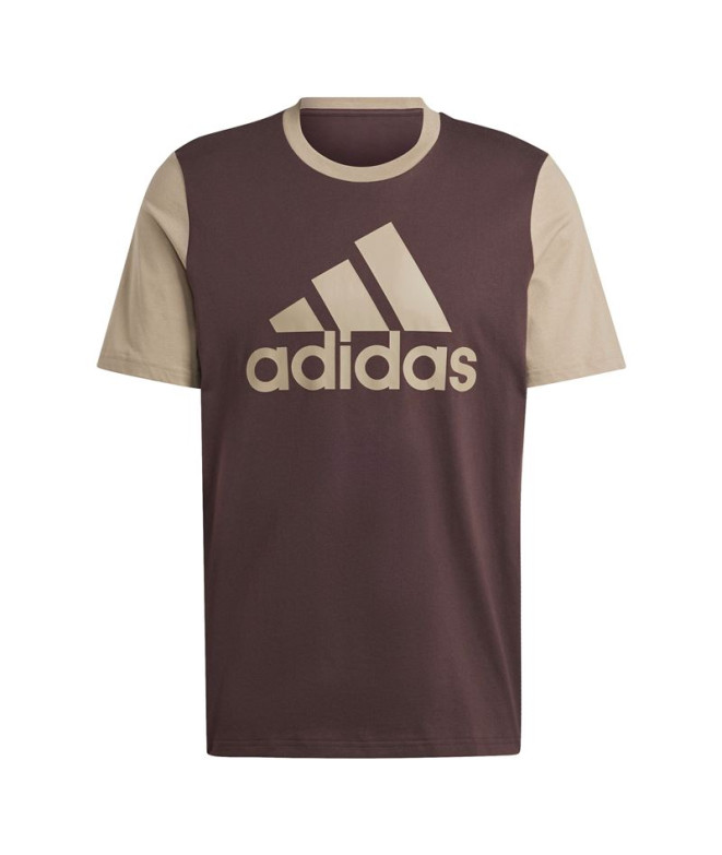 Camiseta adidas Homem Essentials Single Big Logo Castanho