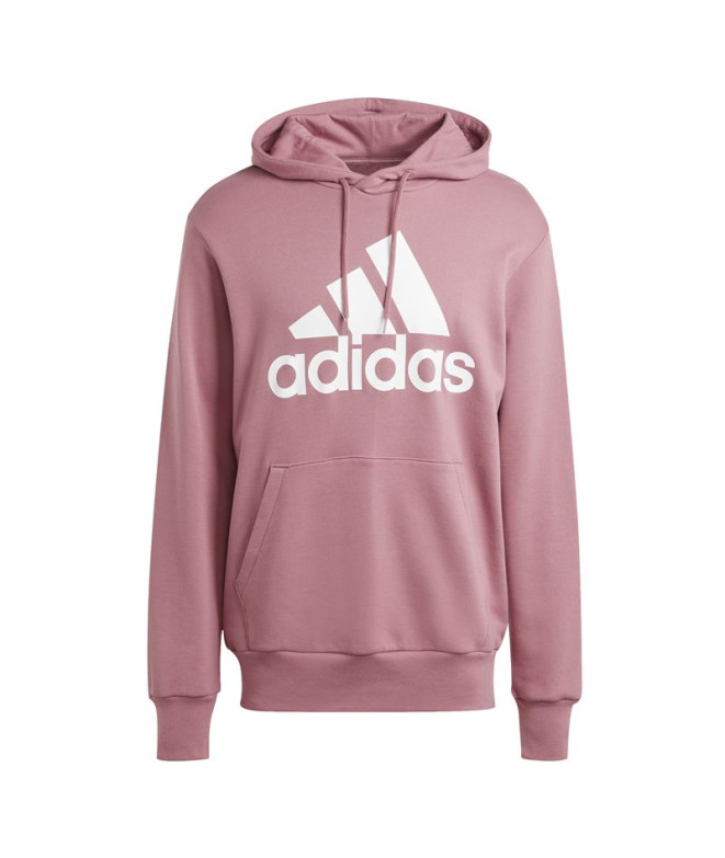 Moletom adidas French Terry Homem Casaco com capuz com logótipo grande Essentials Rosa