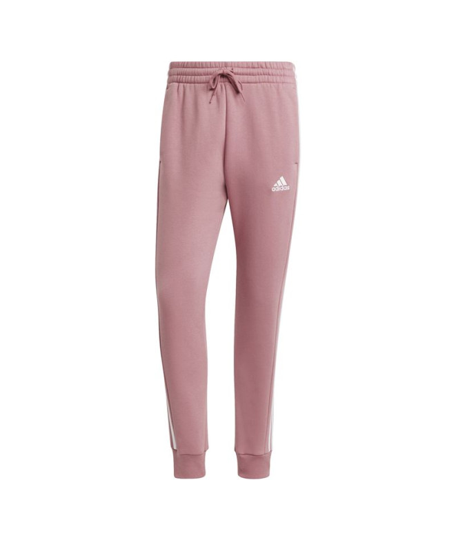 Calça adidas Homem Essentials Fleece Tapered Cuff 3-Stripes Rosa