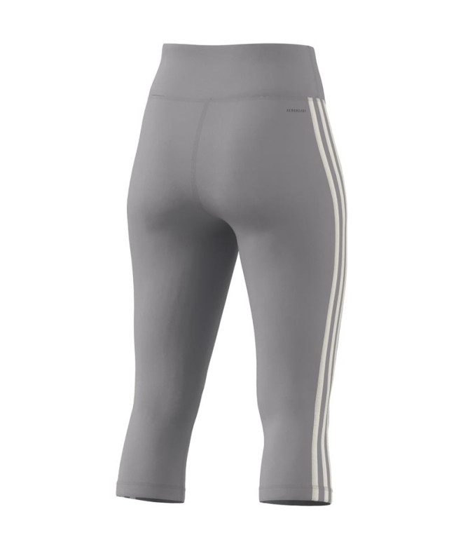 Collants Fitness adidas Femme de Train Essentials 3S 3/4 Gris