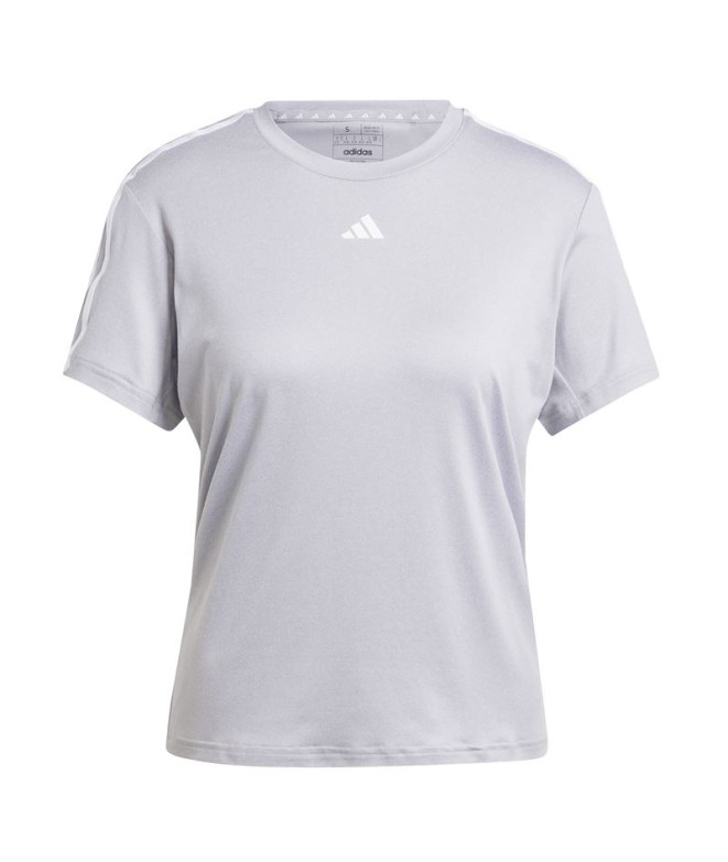 Camiseta Fitness adidas Mulher by Aeroready Train Essentials 3-Stripes Cinzento