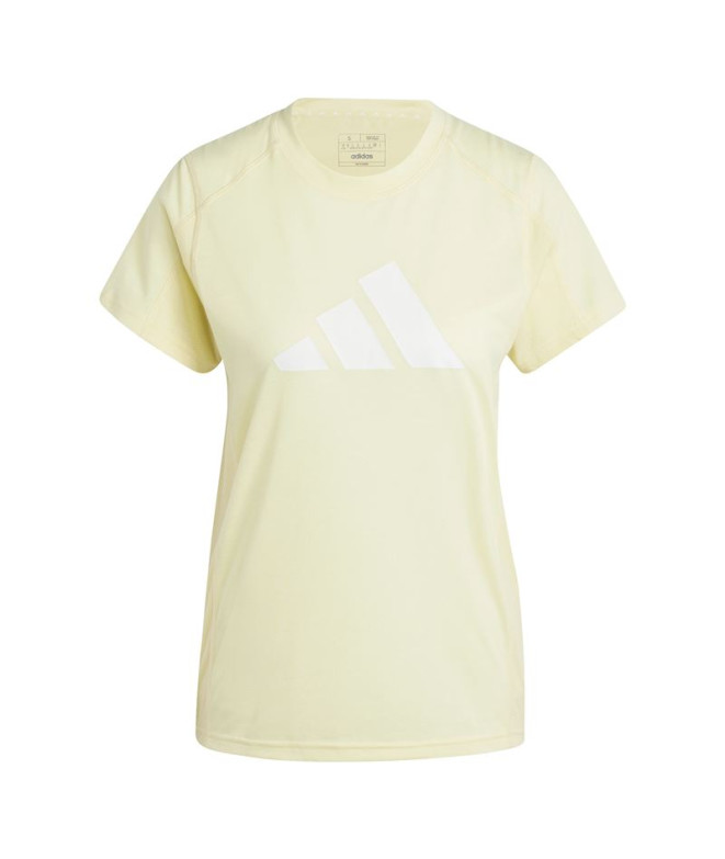 Camiseta adidas Mulher Train Essentials Grande logótipo de desempenho Amarelo