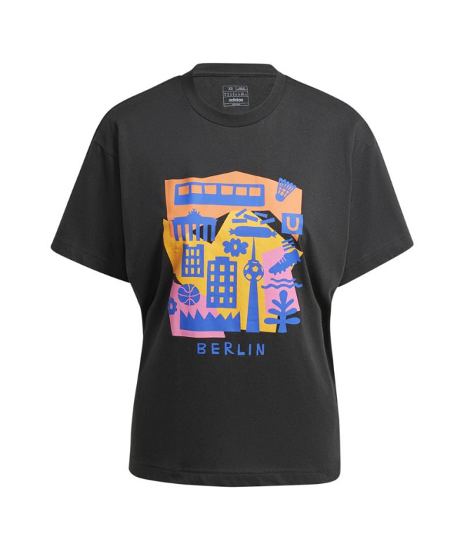 Camiseta adidas Berlin Papercut Preto